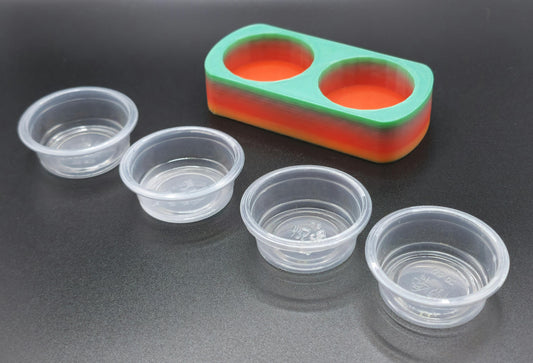 Small Reptile Ground Food Dish with 4 Cups. Flush fitting feature