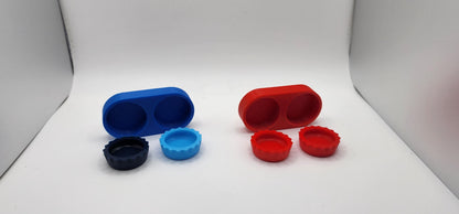 3D Printed Crested Gecko Feeder Ledge: Dual Cup Reptile Enclosure with Silicone Cups