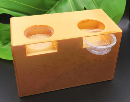 Reptile Food Bowl Hide: Non-Spill Gecko Feeder with Suction Cups