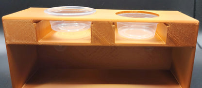 NON Spill Reptile Food Bowl Hide with Suction cups and 4 1/2 oz bowls