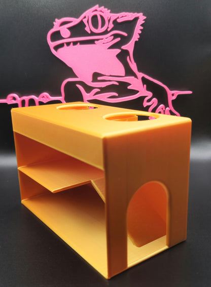 Reptile Food Bowl Hide: Non-Spill Gecko Feeder with Suction Cups