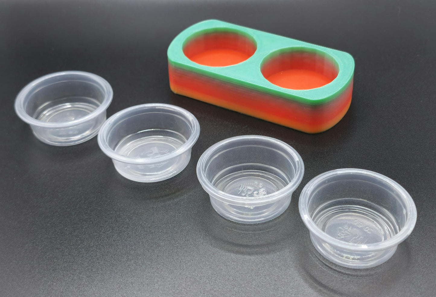 Small Reptile Ground Food Dish with 4 Cups. Flush fitting feature